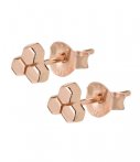 Cluse Oorbellen Essentielle Three Hexagon Stud Earrings Rosegoud cluse kopen in de aanbieding