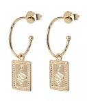 Cluse Oorbellen Force Tropicale Hoop Tag Pendant Earrings Goud cluse kopen in de aanbieding