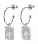 Cluse Oorbellen Force Tropicale Hoop Tag Pendant Earrings Zilver cluse kopen in de aanbieding