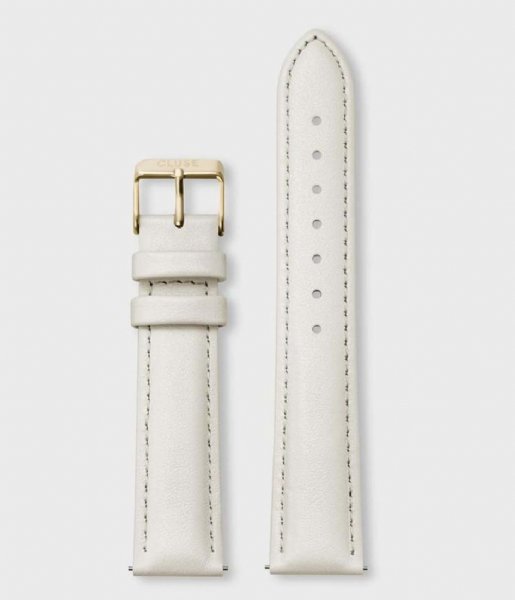 CLUSE Horlogebandje Strap leather 18 mm Gold colored Off white (CS12308)
