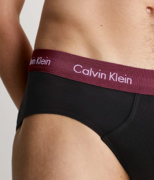 Calvin Klein  Hip Brief 3-Pack B- Black Tawny Port Porpoise Wbs (H54)