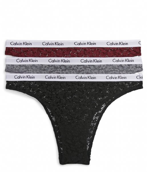 Calvin Klein slip Brazilian 3-Pack Black Grey Deeprouge (BP7)