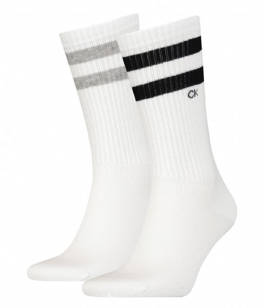 Calvin Klein  CK Men Sock 2-Pack Stripes White (004)