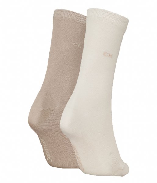 Calvin Klein  CK Women Sock 2-Pack Beige Combo (007)