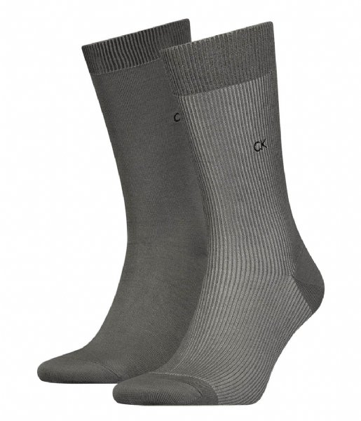 Calvin Klein  Sock Shadow Rib 2-Pack Lead Grey (002)