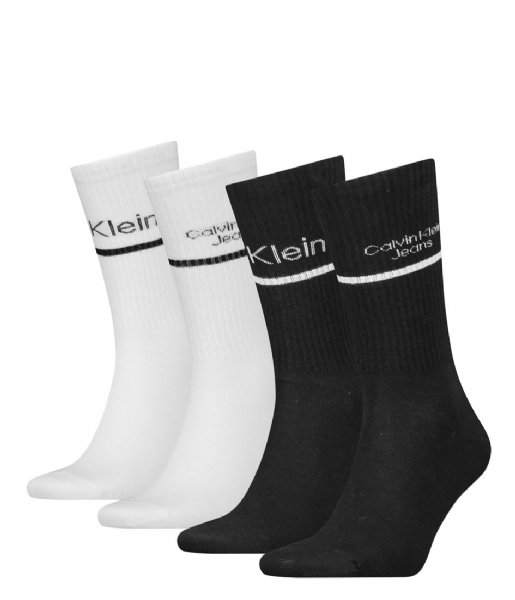 Calvin Klein  Sock Logo Stripe Giftbox 4-Pack Black/White (001)
