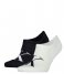 Calvin Klein  CKJ Men Footie High Cut 2-Pack Logo White / Black (001)