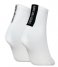 Calvin Klein  CKJ Women Short Sock 2-Pack Contrast Tab White / Black (001)