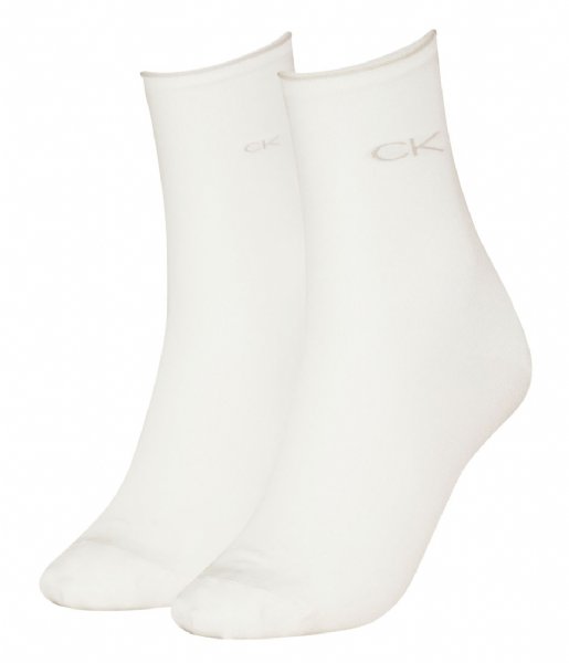 Calvin Klein  CK Women Sock 2-Pack Iridescent Off White (001)