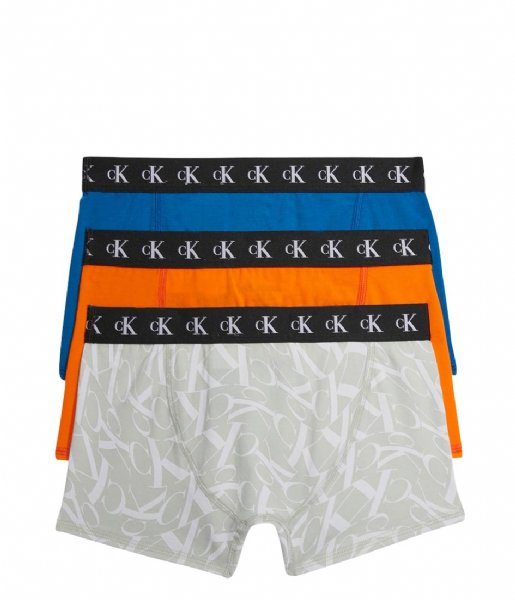 Calvin Klein  3-Pack Trunk Warpedprint Vibrantorange Tarpsblue (0TX)