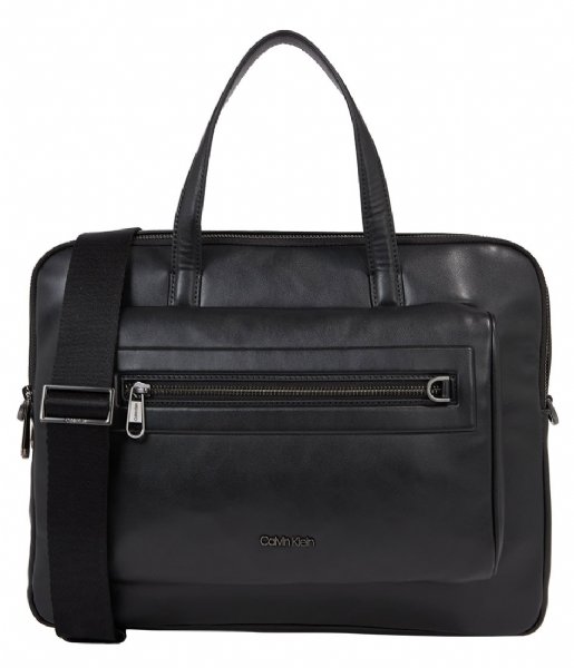 Calvin Klein  Ck Elevated Pu 2G Laptop Bag Ck Black Smooth (BAX)