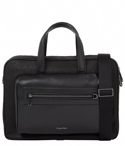 Calvin Klein  Ck Elevated Laptop Bag Repreve Black Tonal Mono (01I)