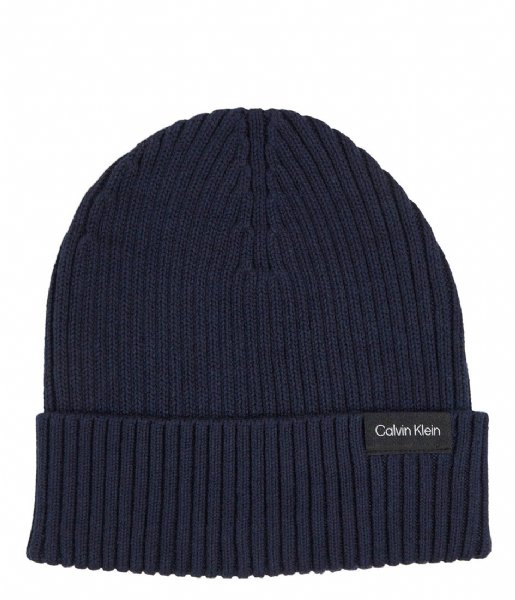 Calvin Klein  Classic Cotton Rib Beanie Ck Navy (BA7)
