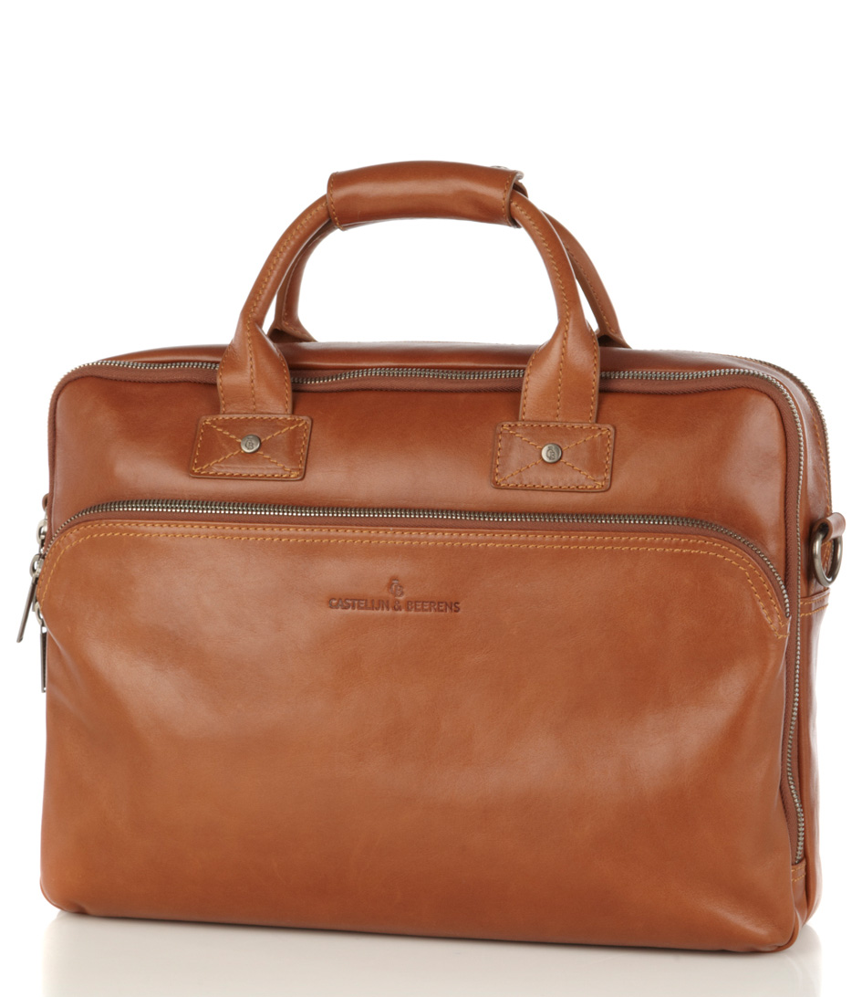 Castelijn & Beerens Handbag Laptop Bag 15.6 inch lichtbruin | The Green Bag