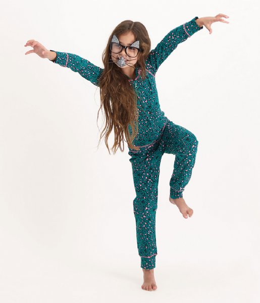 Claesens  Girls Pyjama Suit Green Panther