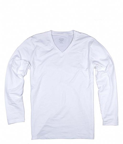 Claesens  V-neck T-shirt LS White
