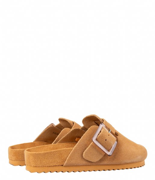 Colors of California  Cow Suede Bio Sabot With Buckles Peanut Butter (PEB)