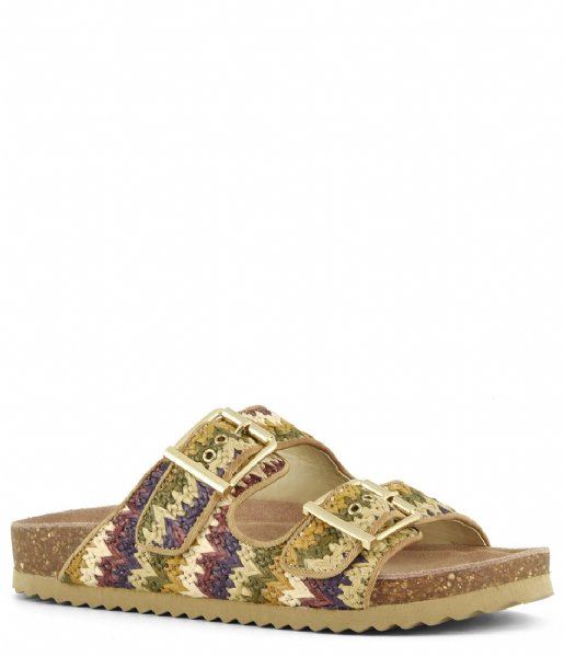 Colors of California  Two Buckle Sandal In Raffia Natural (NAT)