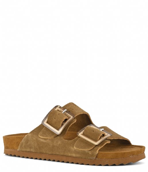 Colors of California  Cow Suede Bio With Two Buckles Tan (TAN)