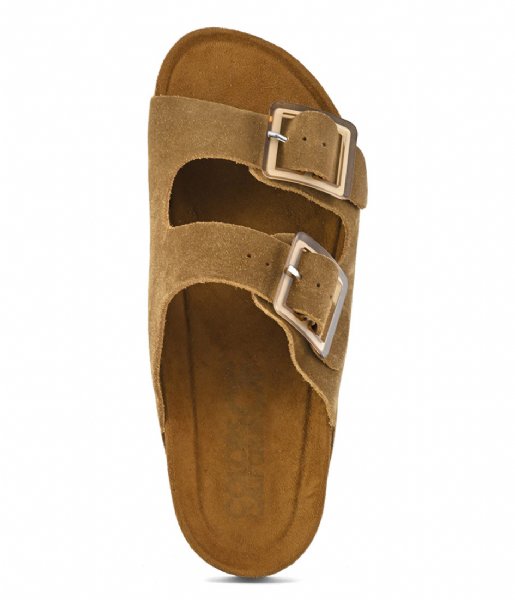Colors of California  Cow Suede Bio With Two Buckles Tan (TAN)