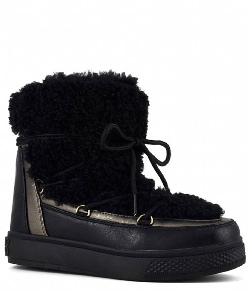 Colors of California  Snow boot teddy fur Black (BLA)
