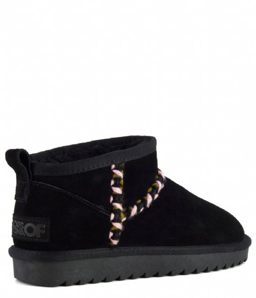 Colors of California  Short winter boot mul stitch Black (BLA)