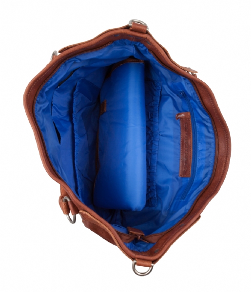 Cowboysbag  Diaper Bag Bourne cognac & cobalt inside