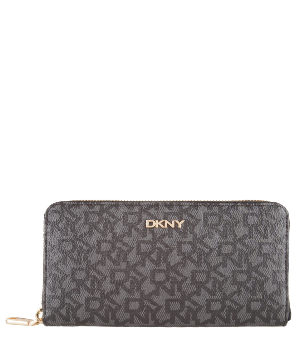 Coated Logo Large Zip Around 009 black black DKNY The 