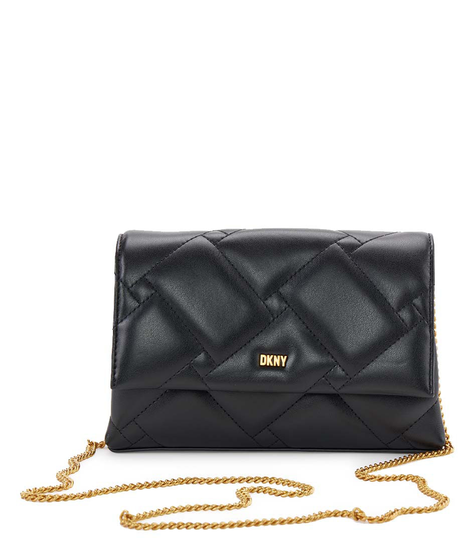 DKNY tasker Willow Cbody Blk Gold | The Little Green Bag