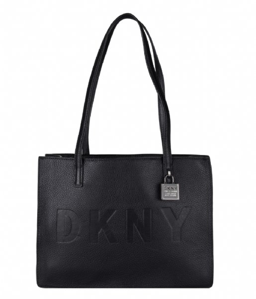 DKNY  Commuter Medium Tote solid black silver
