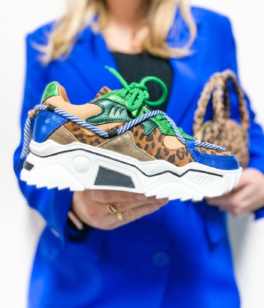 DWRS Sneakers Jupiter Leopard Green / Blue (6321) DWRS Sneakers Jupiter Leopard Green / Blue (6321)