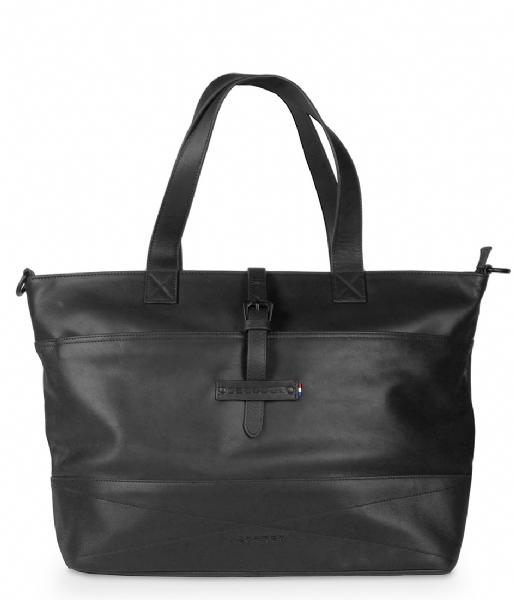 Decoded  Leather Lady Shopper 15 inch black