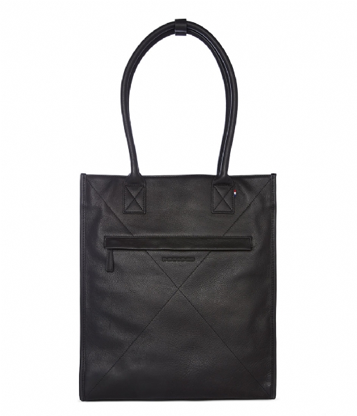 Decoded  Leather Tote 15 inch black