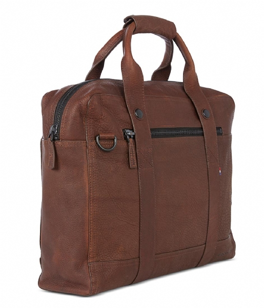 Decoded  Leather Bag 15 inch cinnamon brown