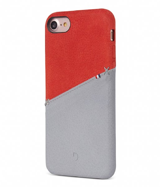 Decoded  Leather Snap On iPhone 8/7/6s/6 red grey