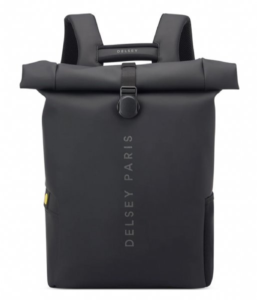 Delsey  Turenne Soft Backpack Pc Protection 14 Inch Rolltop Black