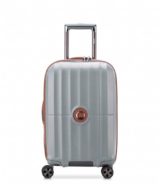 Delsey Walizki na bagaż podręczny St Tropez 55 cm 4 Double Wheels Expandable Cabin Trolley Case Silver