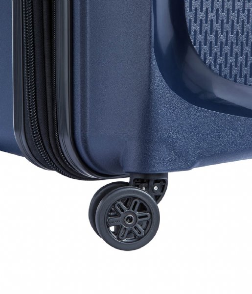 Delsey Walizki na bagaż podręczny Belmont Plus 55 cm Slim 4 Double Wheels Cabin Trolley Case Blue