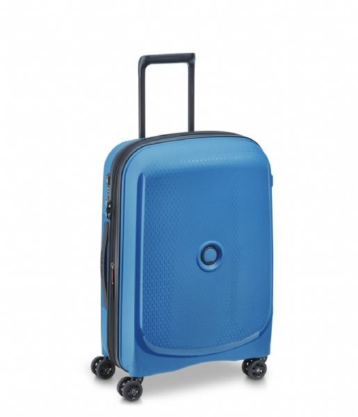 Delsey Walizki na bagaż podręczny Belmont Plus 55 cm Slim 4 Double Wheels Cabin Trolley Case Blue Zinc