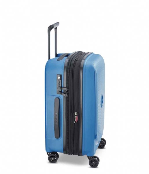 Delsey Walizki na bagaż podręczny Belmont Plus 55 Cm 4 Double Wheels Expandable Cabin Trolley Case Bleu Zinc