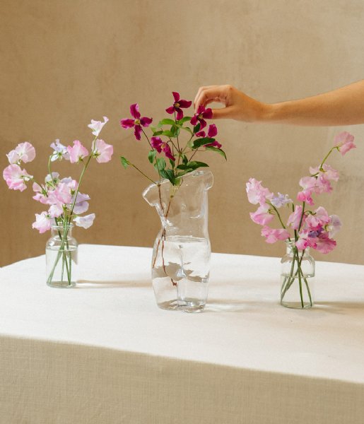 DOIY  Glass Body Statuette Flower Vase Transparant