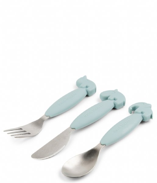 Done by Deer  Easy-grip cutlery set Deer friends Blue