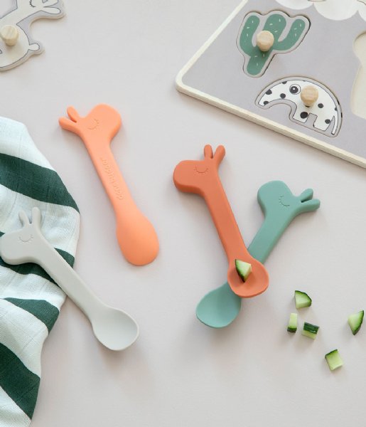 Done by Deer  Silicone spoon 2-pack Lalee Green