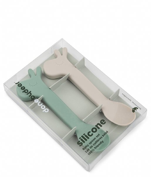 Done by Deer  Silicone spoon 2-pack Lalee Green