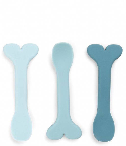 Done by Deer  Silicone baby spoon 3-pack Wally Blue