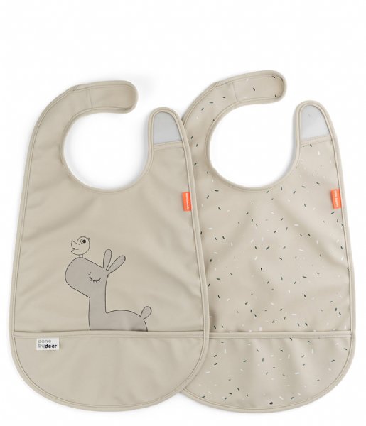 Done by Deer  Bib w/velcro 2-pack Lalee Sand