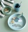 Done by Deer  Silicone Dinner Set Happy Clouds Clouds Blue