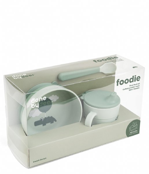 Done by Deer  Foodie first meal set Happy clouds Green