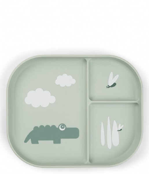 Done by Deer  Foodie Compartment Plate Croco Green (30)