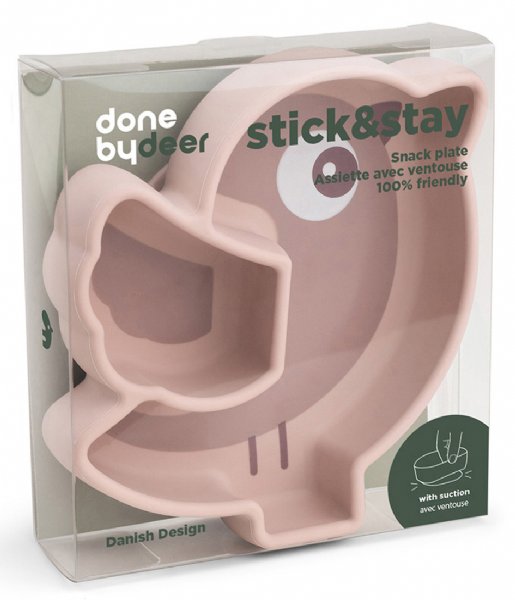 Done by Deer  Silicone Stick&Stay snack plate Birdee Powder